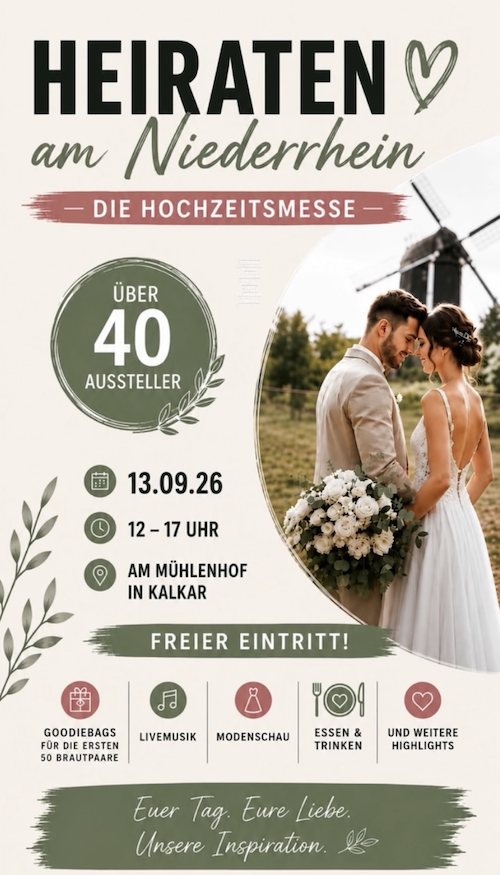 13.09.2026 - Hochzeitsmesse & Modenschau